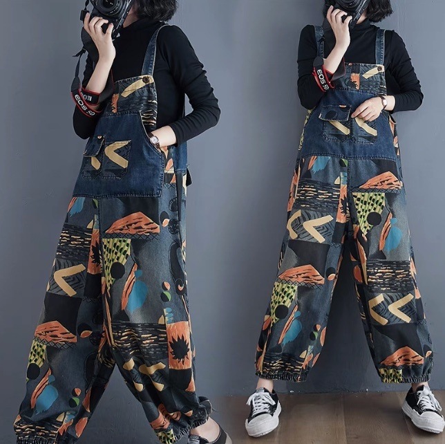 レディース パンツ ボトムス サロペット ジャンプスーツ カバーオール アンクル丈 袖なし ノースリーブ アシンメトリー 切り替え ドッキング ストリート ポケット ハイウエスト 裾ゴム カジュアル