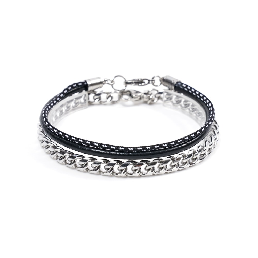 JBANS クラシックレイヤードストリング 569 サージカルスチール 588 ブレスレットセット (C2101-SE159_BK)