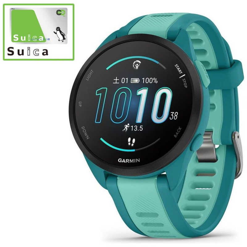 GARMIN　【Suica対応】 Forerunner 165 Music（フォアランナー 165 ミュージック）ランニングGPSスマートウォッチ Turquoise　010-02863-92