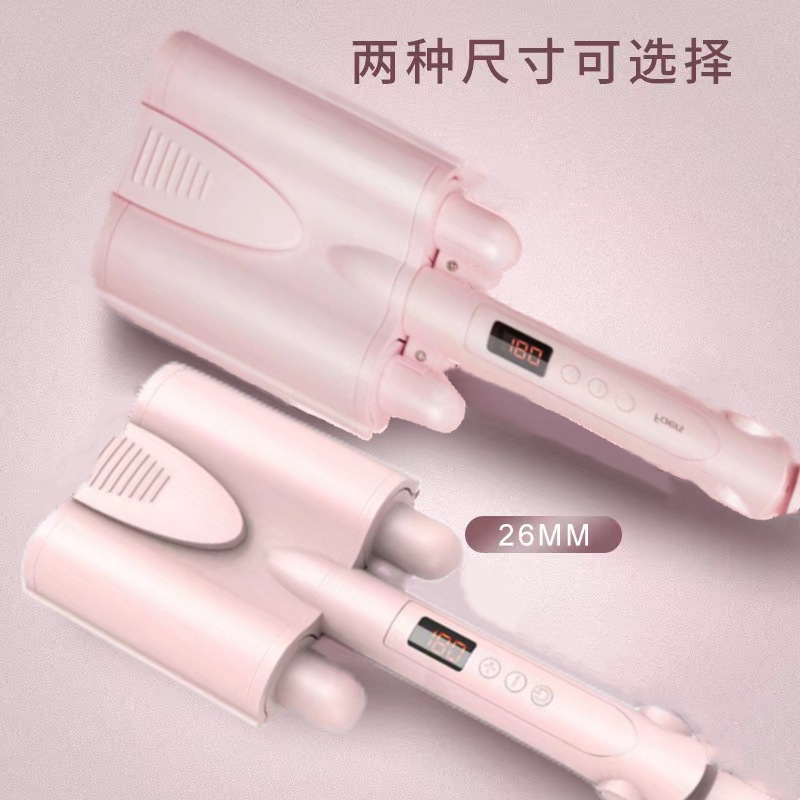 120-180動作 ディープウェーブカール エッグロールスタイルのクリップ 26/32mm 新品セラミックプレート用の3段階バレル