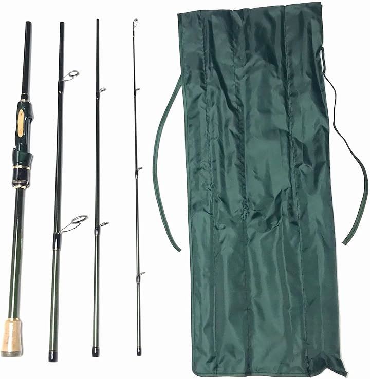 6フィート 1.8m スピニングパックロッド 4ピース スピニングロッド シーバスロッド ロックフィッシュロッド(6ft(1.8m)スピニングパックロッド4ピース(M), 6ft)