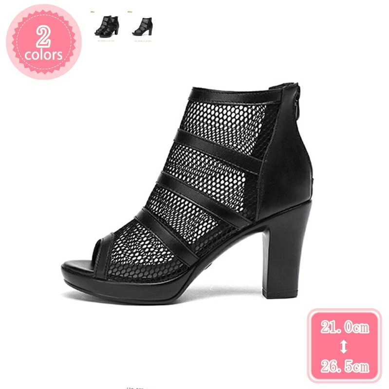 777円OFFクーポン サマーブーツ サンダル ファッションサンダル レディース ハイヒール メッシュ ブーツサンダル 夏ブーツ レディース オープントゥ サンダル カジュアル 美脚 8/10cm ヒ