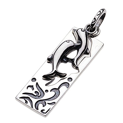 cenoteツインドルフィンプレートペンダントシルバーアクセサリーp0227