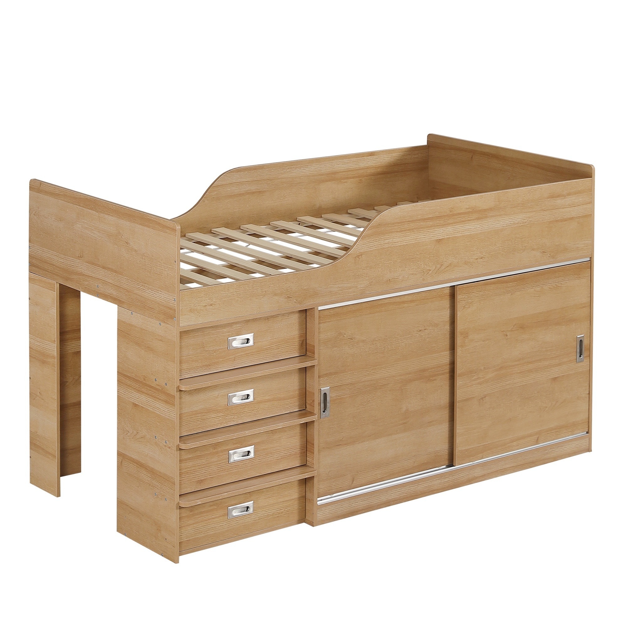 【国内発送】システムベッドSロフトベッド高さ115cmシングルロータイプ木製コンパクトベッド収納ベッド大人押入れタンス付き一人暮らし引き出し収納49