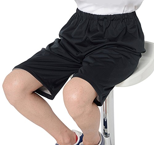 [あすなろスマイル] 介護オムツのもれを防ぐズボン ドリームガード ひざ丈 黒 (M)