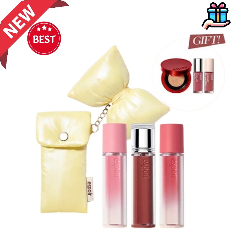 [韓国人気企画セット]［ティントキーホルダー＋ミニ3種ギフト付き］お試し クチュール リップティント3本セットリップ リップグロウ リップメイク クッションファンデーション