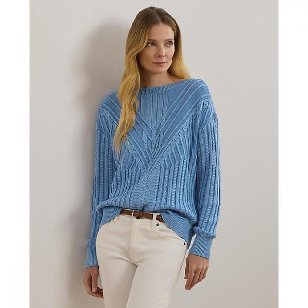 ローレンラルフローレンケーブルニットコットンブレンドボートネックセーター (WMLRSWES6820754420) 18,724円