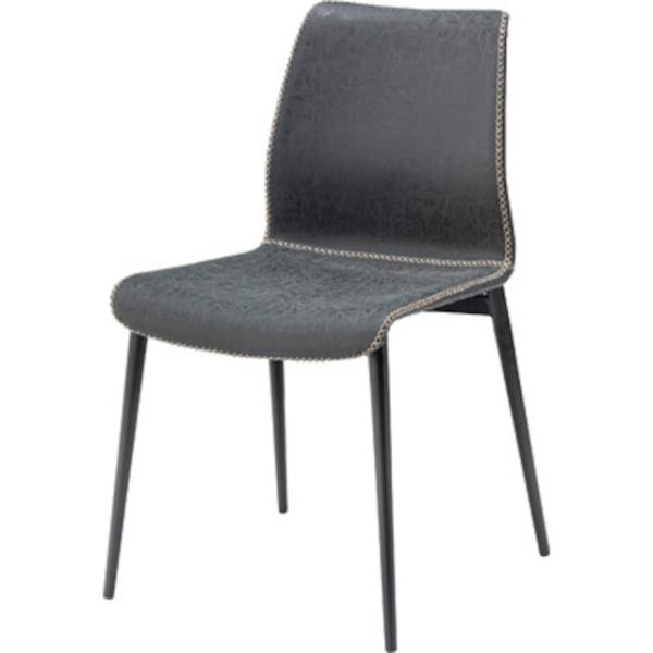 ソフトレザーと黒アイアン脚のヴィンテージなダイニングチェア 北欧 インダストリアル チェア 黒 ブラック ダイニング キッチン ダイニングキッチン