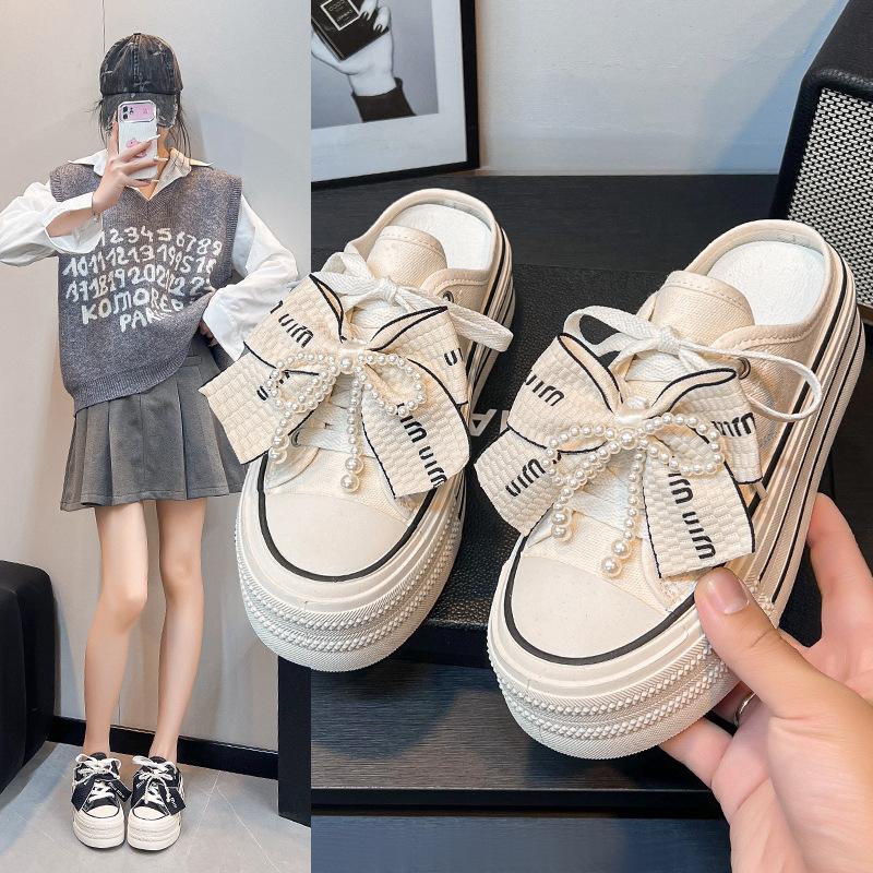 【急速出荷!】レディース 厚底スニーカー サンダル かかとなし スニーカー 白 黒 履きやすい 婦人靴 カジュアル スニーカー サンダル スニーカー ミュールスニーカー 厚底靴 2枚 7,303円