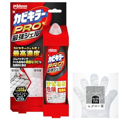 他サイト： 【Amazon.co.jp 限定】 カビキラー プロ最強ジェル 100g お掃除用手袋つき カビ取り カビ取り用洗浄剤 カビ除去 ゴムパッキン お風呂 浴室 掃除 窓枠 冷蔵庫 ジェルの商品画像