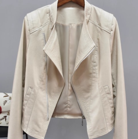 レディース ジャケット アウター レザージャケット ショート ワイド シンプル カジュアル 上品 おしゃれ かっこいい レトロ アジアン こなれ感 ラフ メンズライク マニッシュ ボーイッシュ