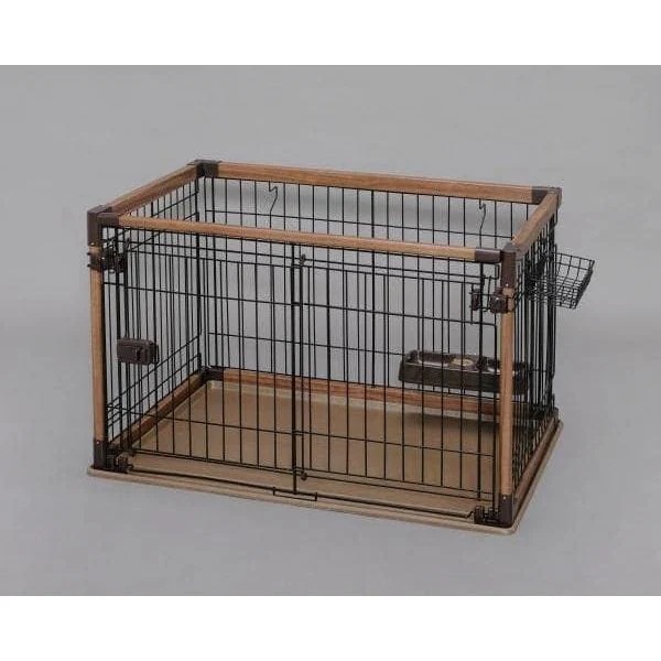 アイリスオーヤマ オープンウッディサークル OPWS-960 ダークブラウン 犬 ケージ お手入れ簡単 ゲージ サークル アイリスオーヤマ ペットサークル