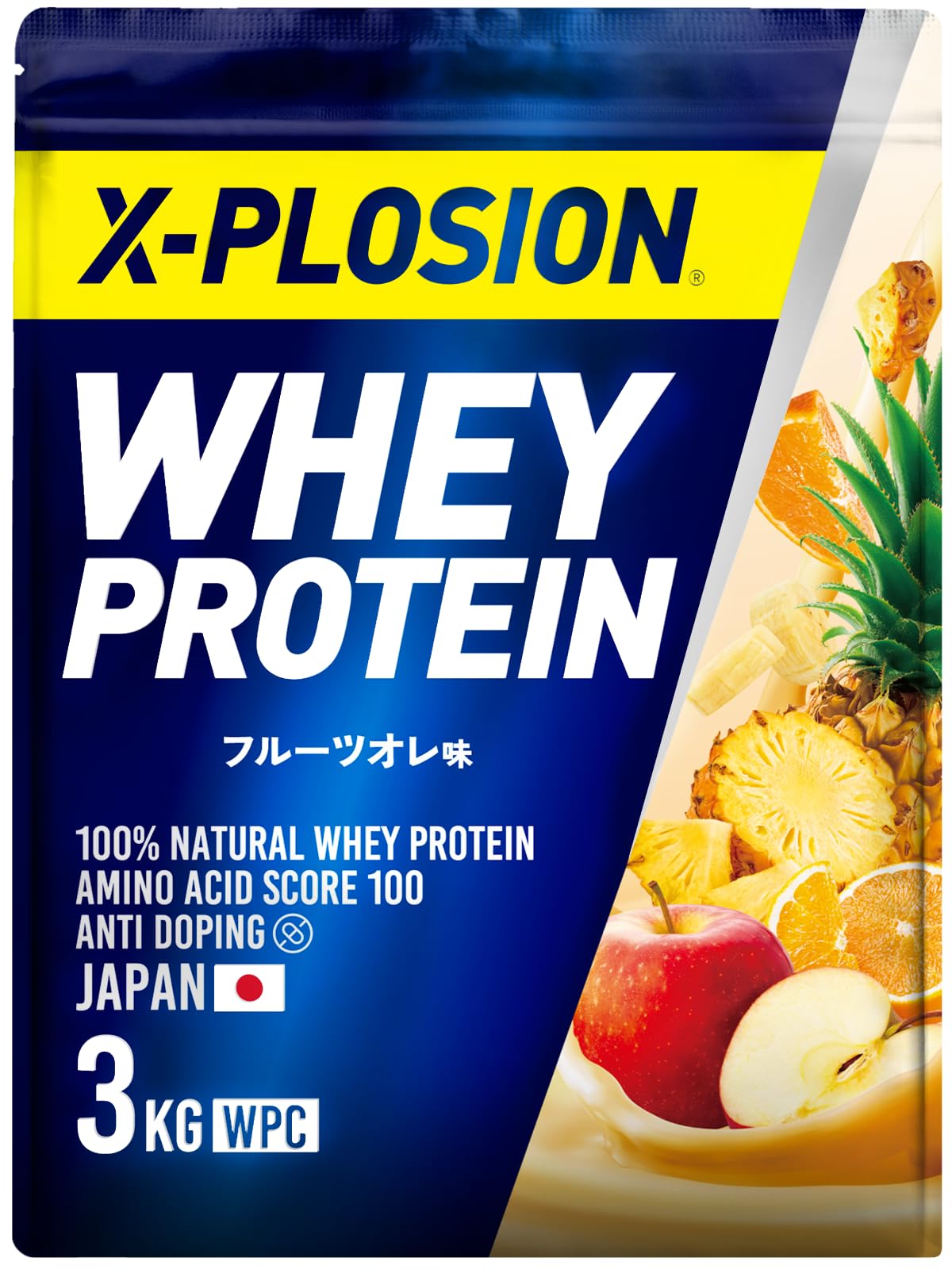 エクスプロージョン プロテイン 3kg ホエイプロテイン フルーツオレ味 WPC X-PLOSION 日本製造