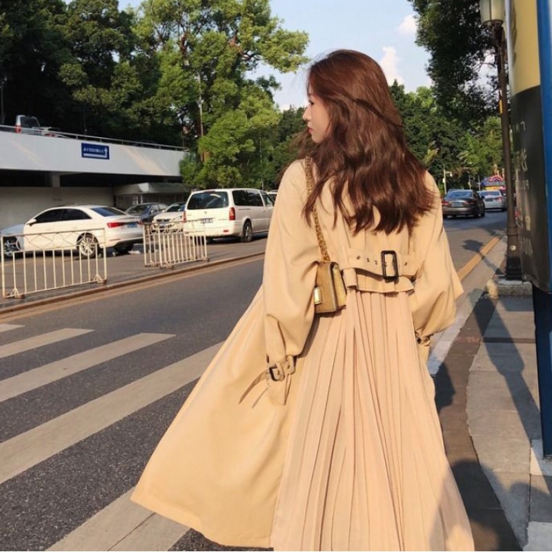 【送料無料】レディース スタイリスト バックプリーツ トレンチコート 春までOK ロング 5,880円