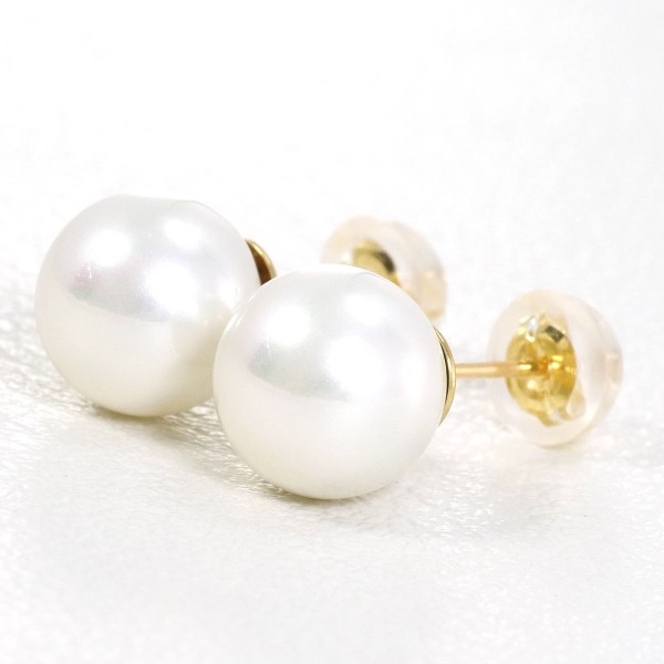 K18 18金 YG イエローゴールド ピアス イミテーションパール ジュエリー 中古