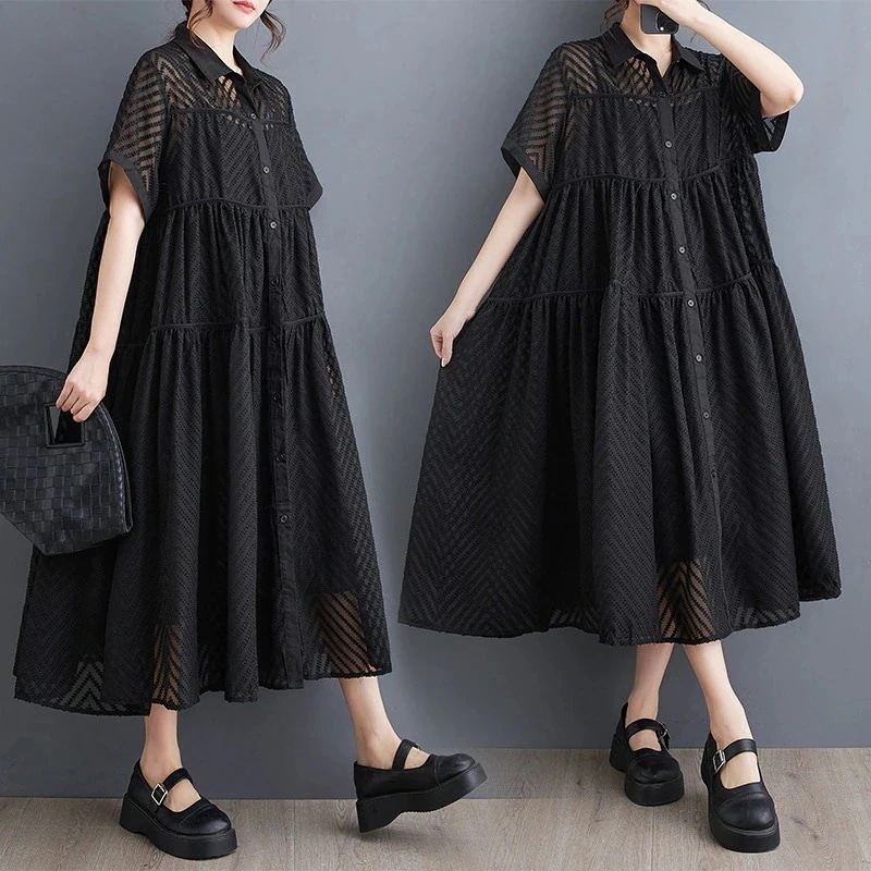 2025新作 シンプル ワンピース 大きめサイズ おしゃれ シャツワンピース ロングワンピー 韓国ファッション Tシャツワンピース 母の日のプレゼント 2025福袋