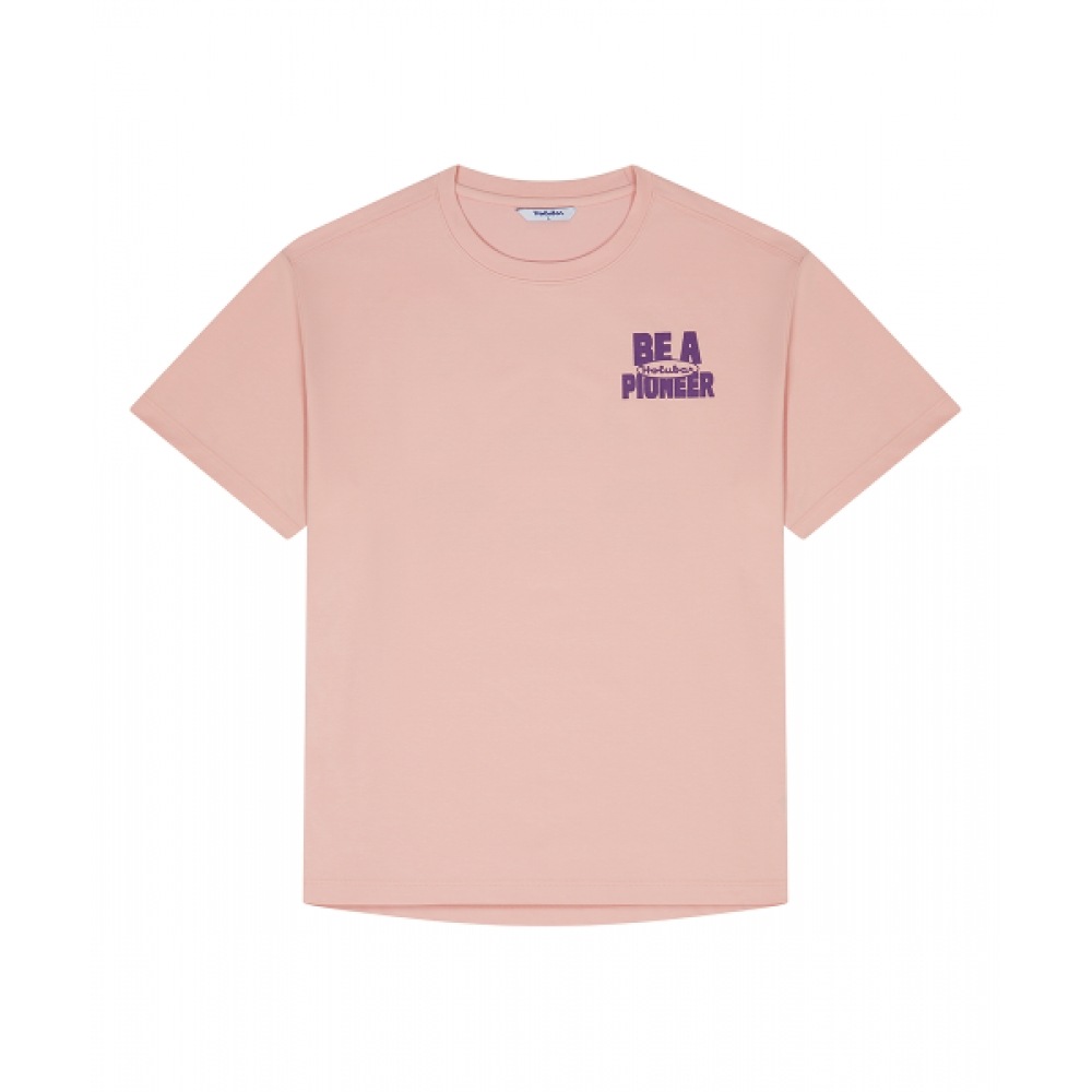 HOLUBAR バックパッキンググラフィック T シャツピンク