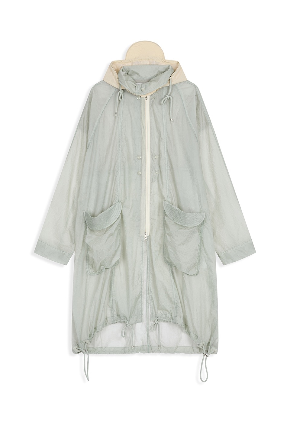 【OPEN Yy】 26SS CARGO POCKET WIND COAT : LIGHT GREEN