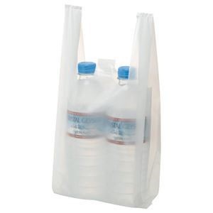 （まとめ） TANOSEE 乳白レジ袋 8号 ヨコ155タテ330マチ幅95mm 1パック（100枚） 50セット
