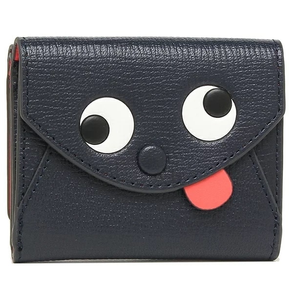 三つ折り財布 ミニ財布 ネイビー レディース ANYA HINDMARCH 5050925142816