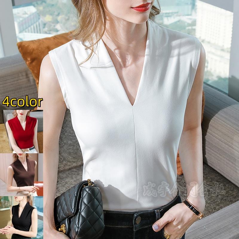 【超お得1つ買うと10個もらえる】1～3日で出荷Vネック タンクトップ レディース ノースリーブ トップス タイト シンプル 無地 セクシー 大きいサイズ インナー 上品 カジュアル オフィス 通勤