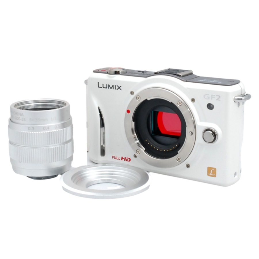 LUMIX DMC-GF2 MF 35mm F1.7 レンズセット ホワイト ミラーレス 一眼レフ カメラ 中古 20,803円