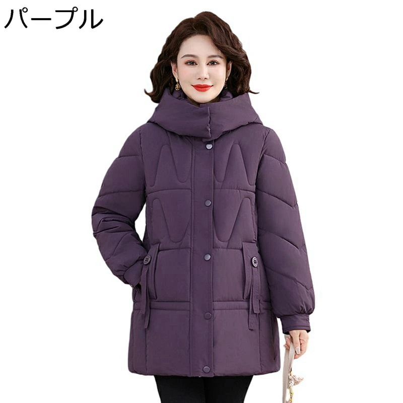 レディースウィンタージャケット ジャケット レディース コットン入れ フード付き 綿 長袖 綿服 コート 上着 保温性 厚い 耐久 婦人 シニア 秋冬用 高齢者 老人 60代 70代 80代 敬老のプ