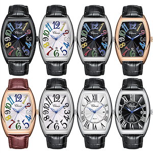 メンズ 腕時計 デザイン腕時計 防水時計 本革バンド 本革 ファッション時計 おしゃれ シンプル