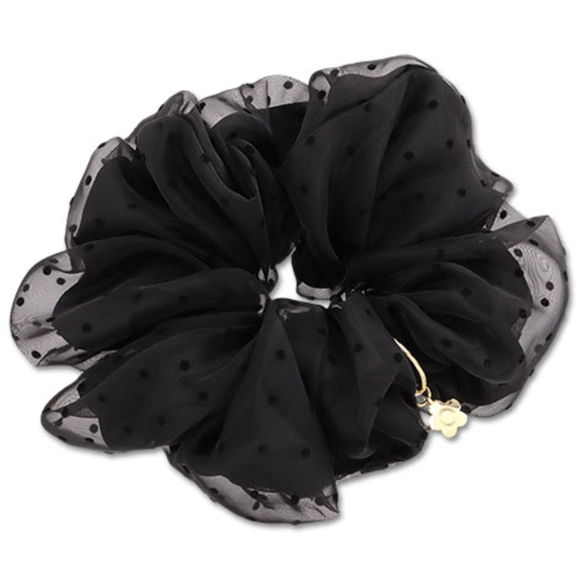 マリクワ ドットオーガンジー シュシュ ブラック 黒 アクセサリー デイジー 腕輪 ブレス デイジー プレゼント ギフト かわいい おしゃれ お返し クリスマス 誕生日 プレゼント ギフト