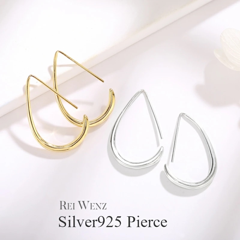 【高品質Silver925】ピアス アメリカンピアス フープ Silver925 ティアドロップ 雫 ゴールド シルバー シンプル Silver925 レディース 女性 金属アレルギー プレゼント