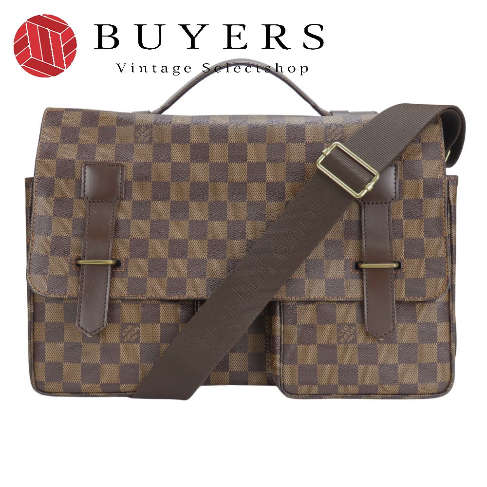 中古 ショルダーバッグ ブロードウェイ N42270 ダミエ エベヌ ブラウン ゴールド金具 肩掛け 2WAY ハンドバッグ メンズ 男性