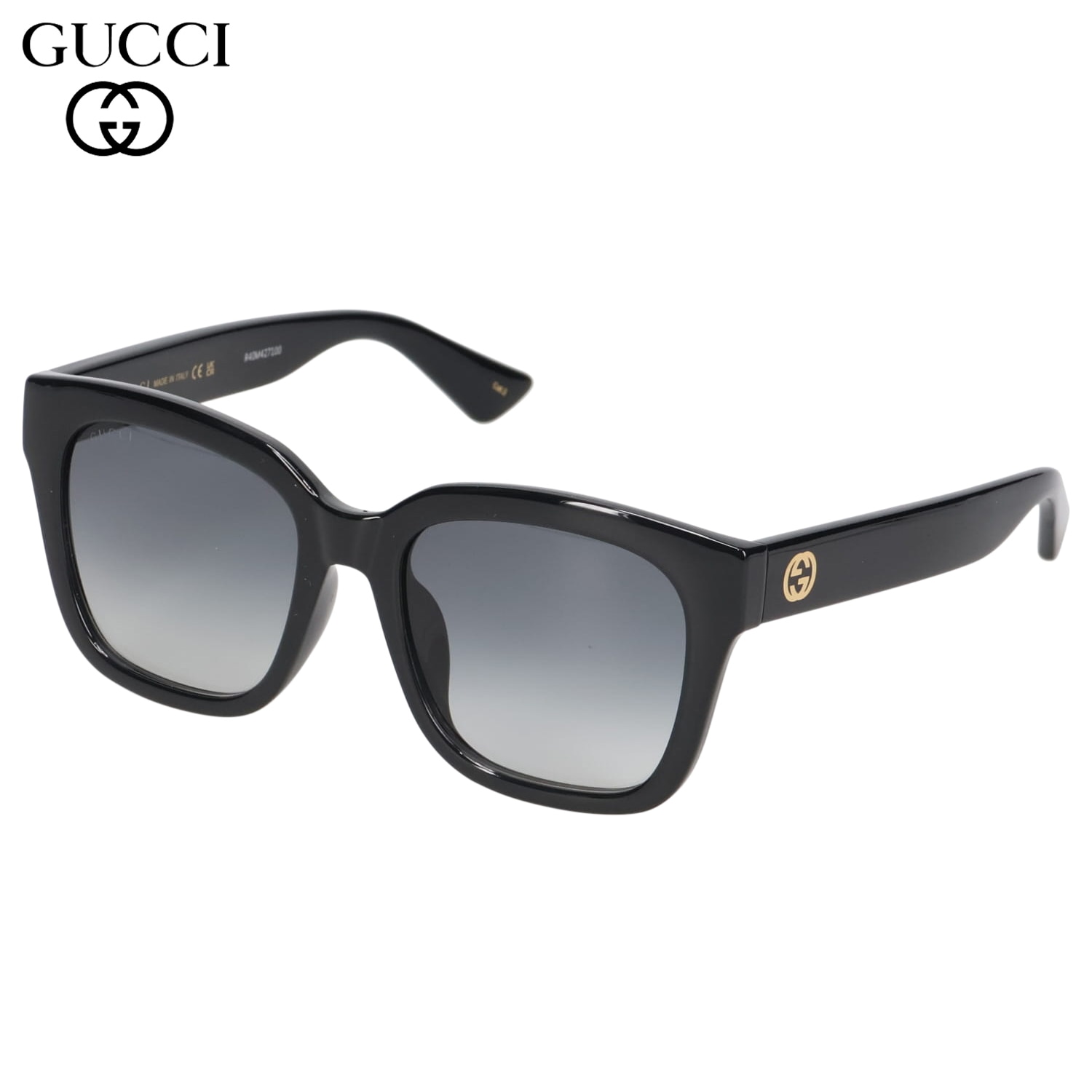 サングラス メンズ レディース アジアンフィット UVカット 紫外線対策 スクエア ブラック GG1338SK