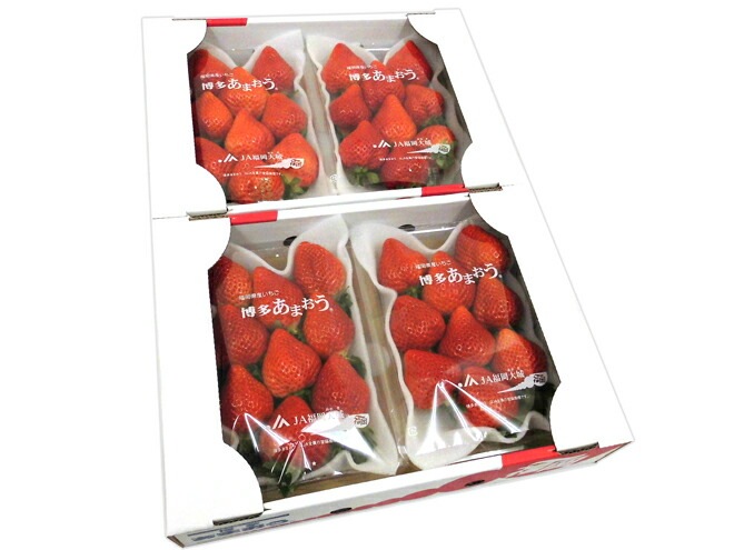 福岡産 博多 =あまおういちご= 等級DX（デラックス） 2箱 4パック入り（1パック約270g） 予約 12月以降