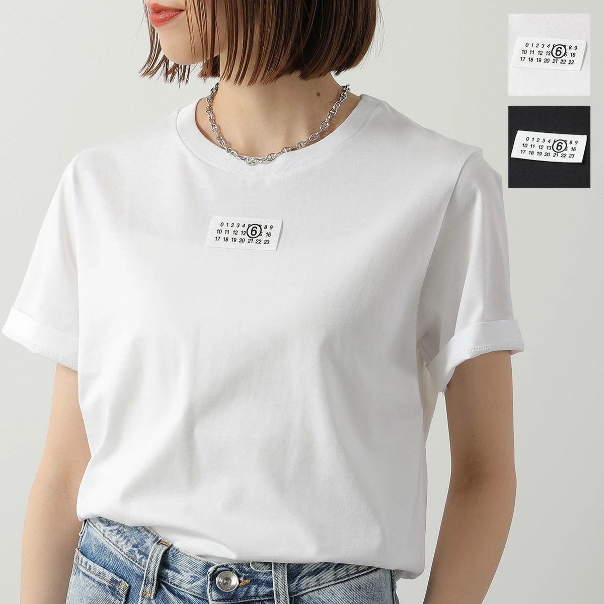 MM6 KIDS エムエムシックス メゾンマルジェラ キッズ Tシャツ M61022 MM04I レディース ガールズ 半袖 カットソー ロゴT クルーネック カラー2色