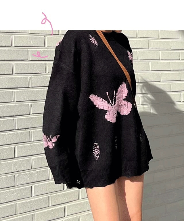 butterfly knit sweater