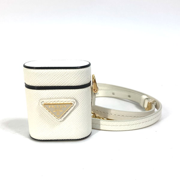 【美品】PRADA AirPods ケース サフィアーノトライアングル プラダ/小物入れ/サフィアーノトライアングル AirPods Pro ケース