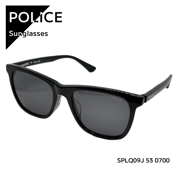 【即納】 正規品 POLICE ポリス 2025年モデル サングラス スクエア ウェリントン ブラック SPLQ09J 53 0700