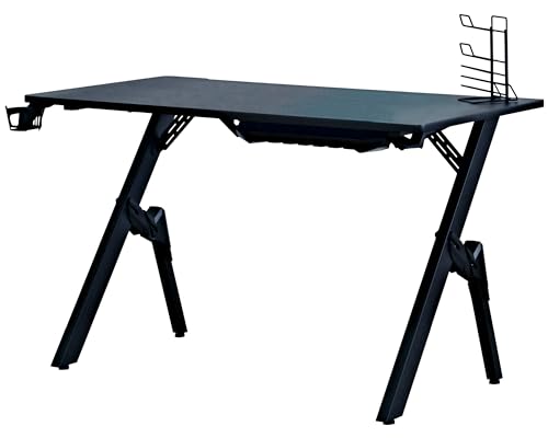 コンティークス) ゲーミングデスク カップホルダー,ヘッドフォンホルダー,コントローラーホルダー付属 幅119×奥行59×高さ70cm ブラック ロワイヤル 391792 34828