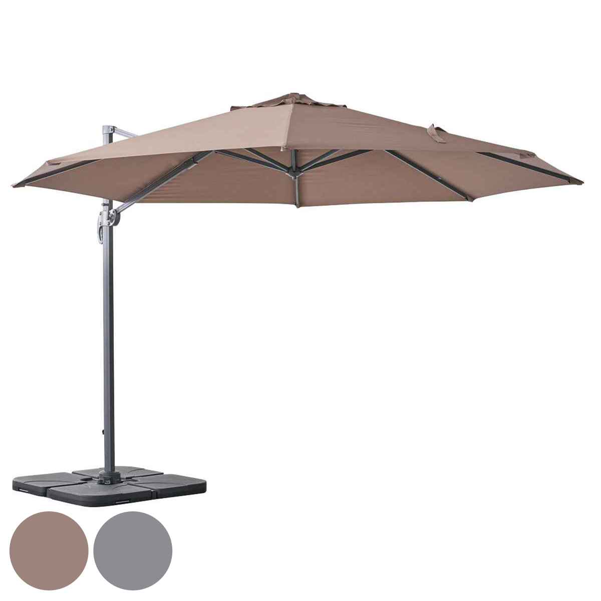 ガーデンパラソル ベースセット 幅345cm パラソル 大型 UVカット 紫外線 日よけ シェード 角度調節 可能 庭 屋外パラソル クランク開閉 日傘 日除け おしゃれ ガーデン用