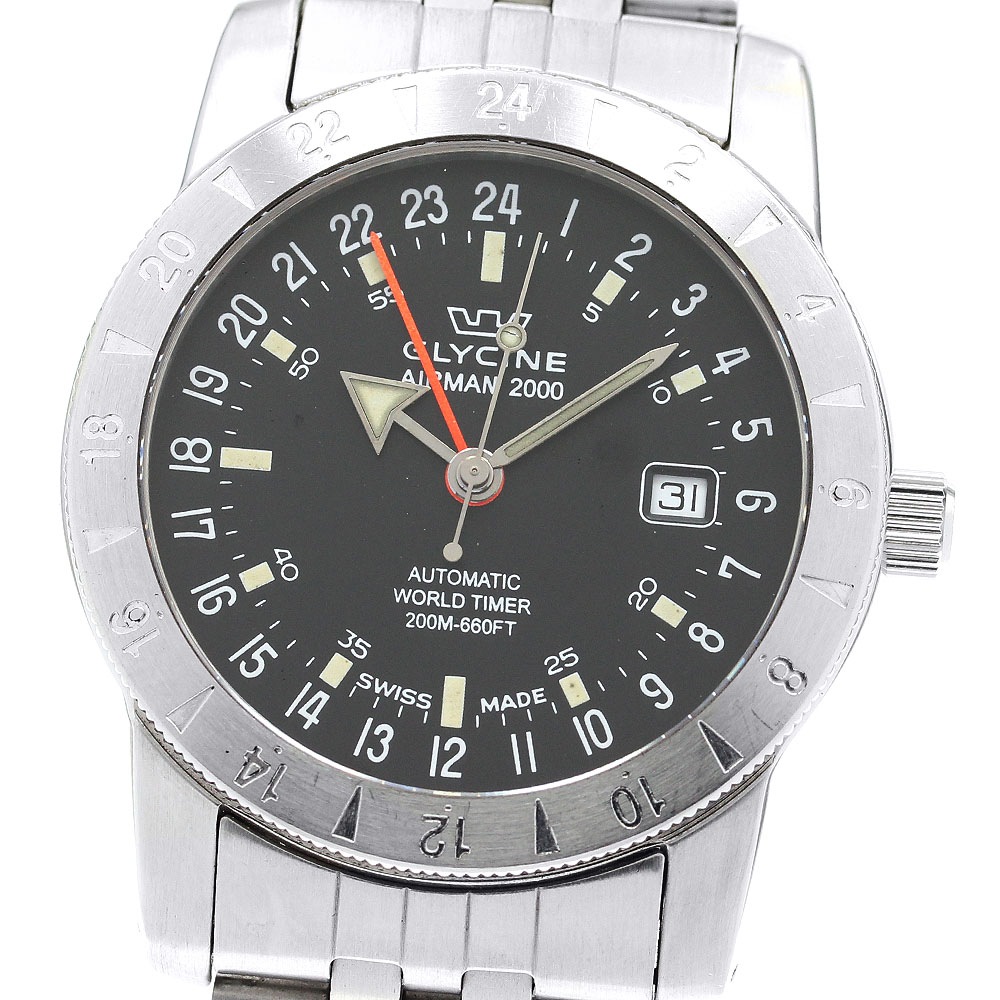 グリシン GLYCINE 3764 エアマン2000 GMT デイト 自動巻き メンズ _883228【中古】