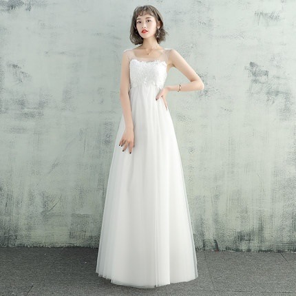 フラワーレース刺繍 シフォン ロングフレアドレス ノースリーブ 上品 フェミニン シンプル ワンカラー エレガント レディース 2018年新作 定番 人気 およばれ 結婚式 二次会 演奏会 観劇