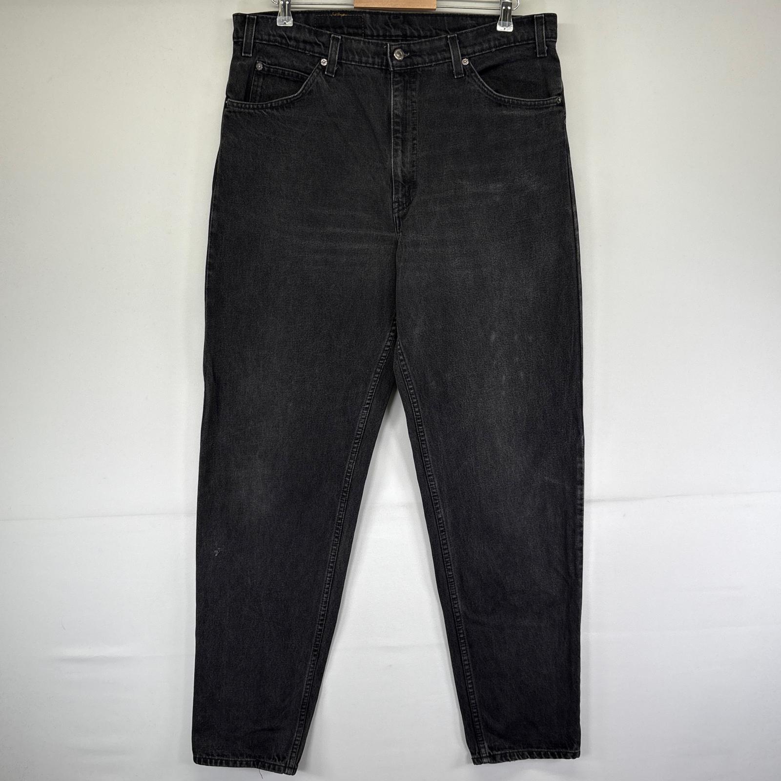 古着 90s/90年代 デニムパンツ 550 テーパード オレンジタブ 大きいサイズ ジーパン ジーンズ w38 L34 ブラック メンズ