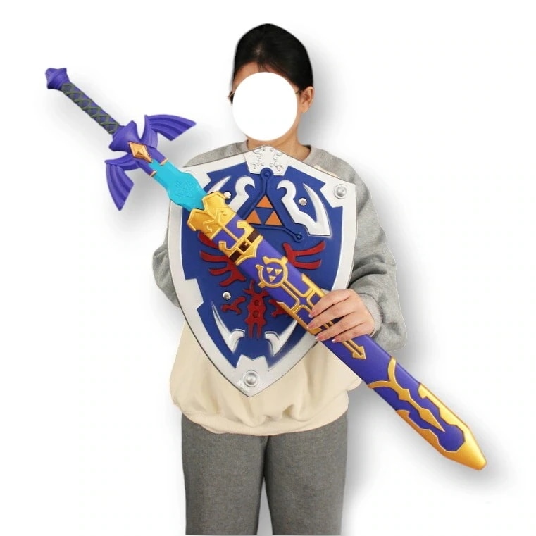 （WJ Fashion.）西洋剣　勇者の剣 勇者の盾付　45cm　マスターソード（80cm） 鞘　キッズ　子供の日　レプリカ　おもちゃ　リンク　誕生日プレゼント　子供用 おもちゃ PVC PU製造