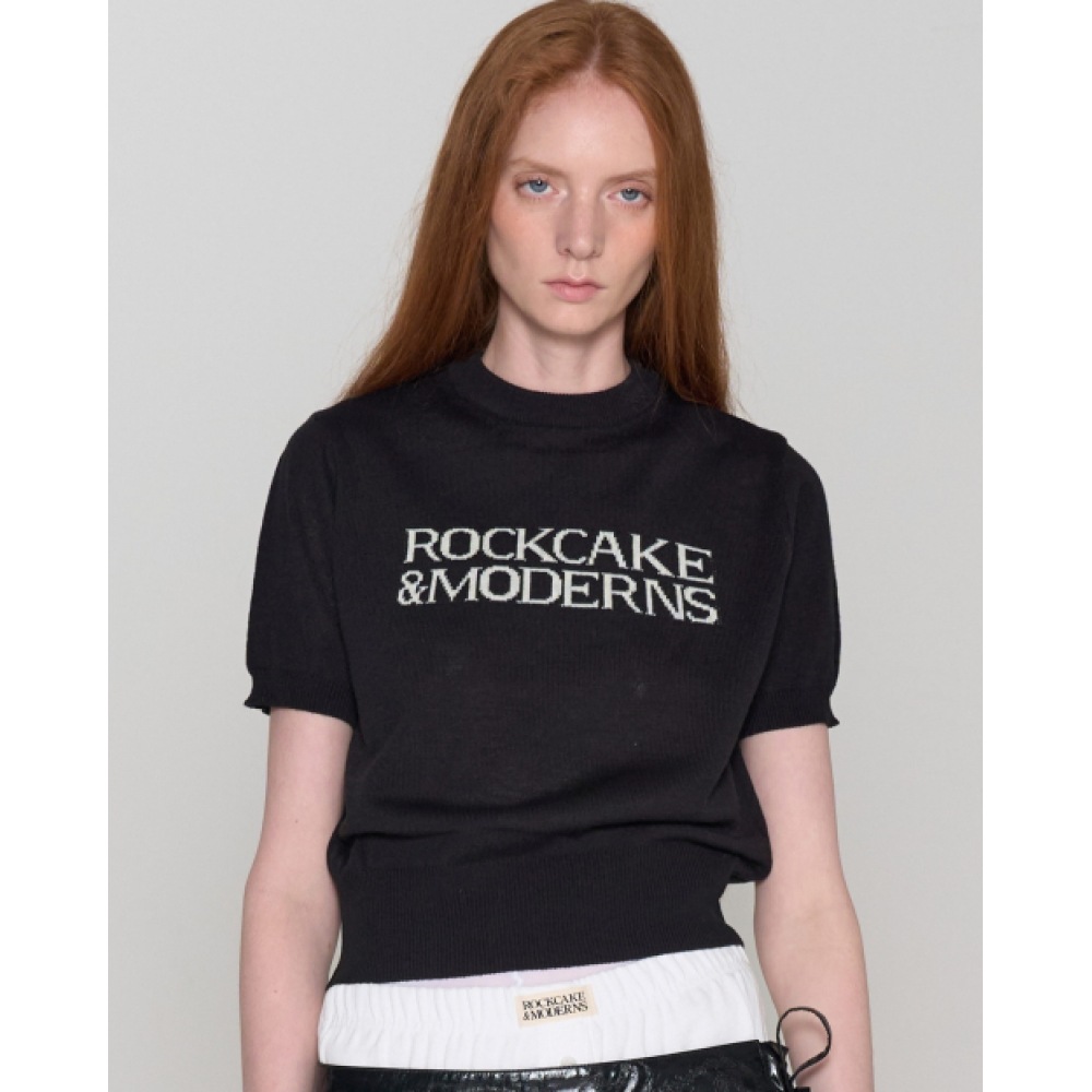 ROCKCAKE モダンズロゴニット-ブラック