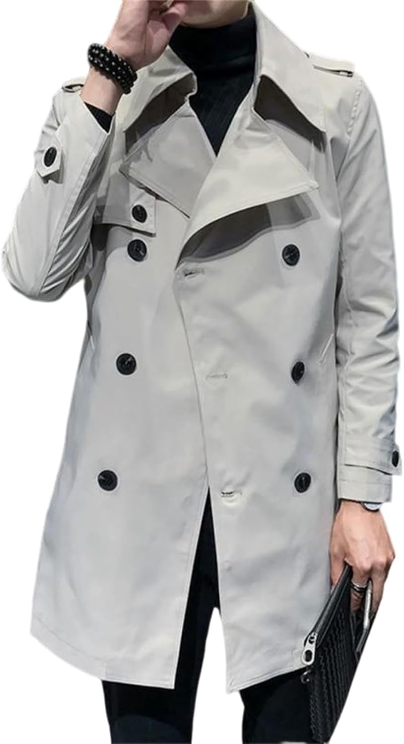 トレンチコート 春秋服 メンズ ステンカラーコート ビジネス おしゃれ 通勤 アウトドア 防風 防寒 スプリングコート 無地 ミドル丈 薄手 ポケット ベルト ダブル 長袖 大きいサイズ スリム アウ