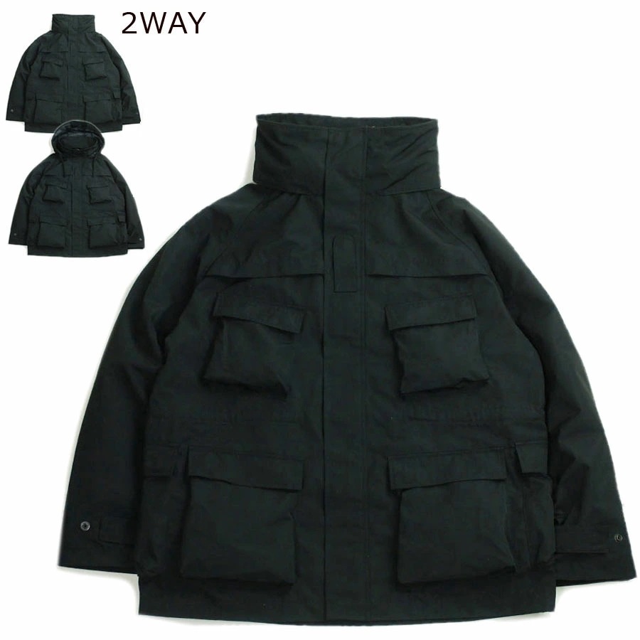 メンズ　2WAY ジャケットSTAND COLLOR UTILITY JACKETLAUNCH BASIC TRADE ラウンチベーシックトレードBLACK(ブ