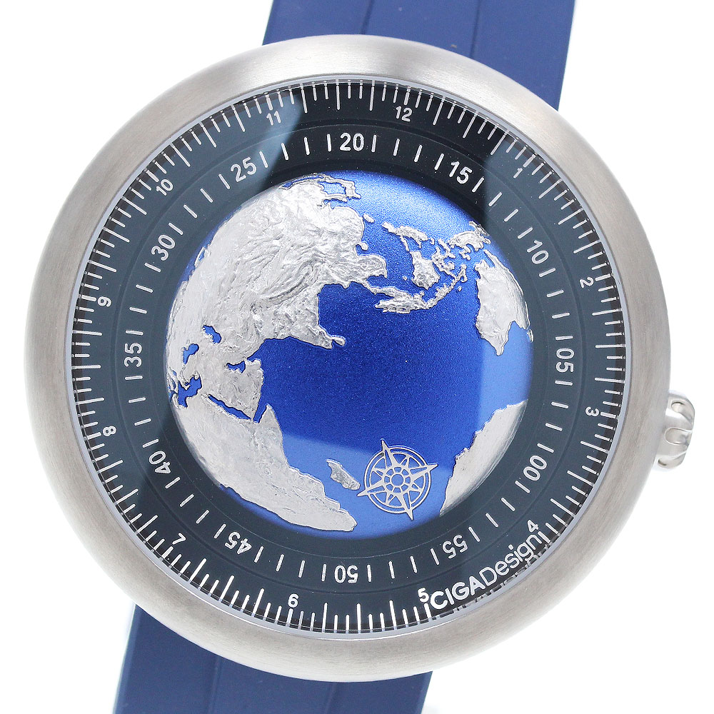 シガデザイン CIGA Design U031-SU02-W6U Series U Blue Planet 自動巻き メンズ 極美品 保証書付き_905713【中古】