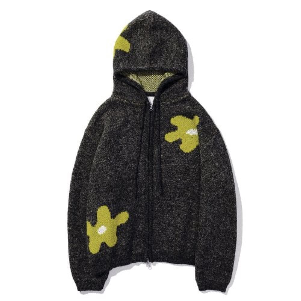 AEAE Daisy Knit Hoodie BLACK A233UJK01BK