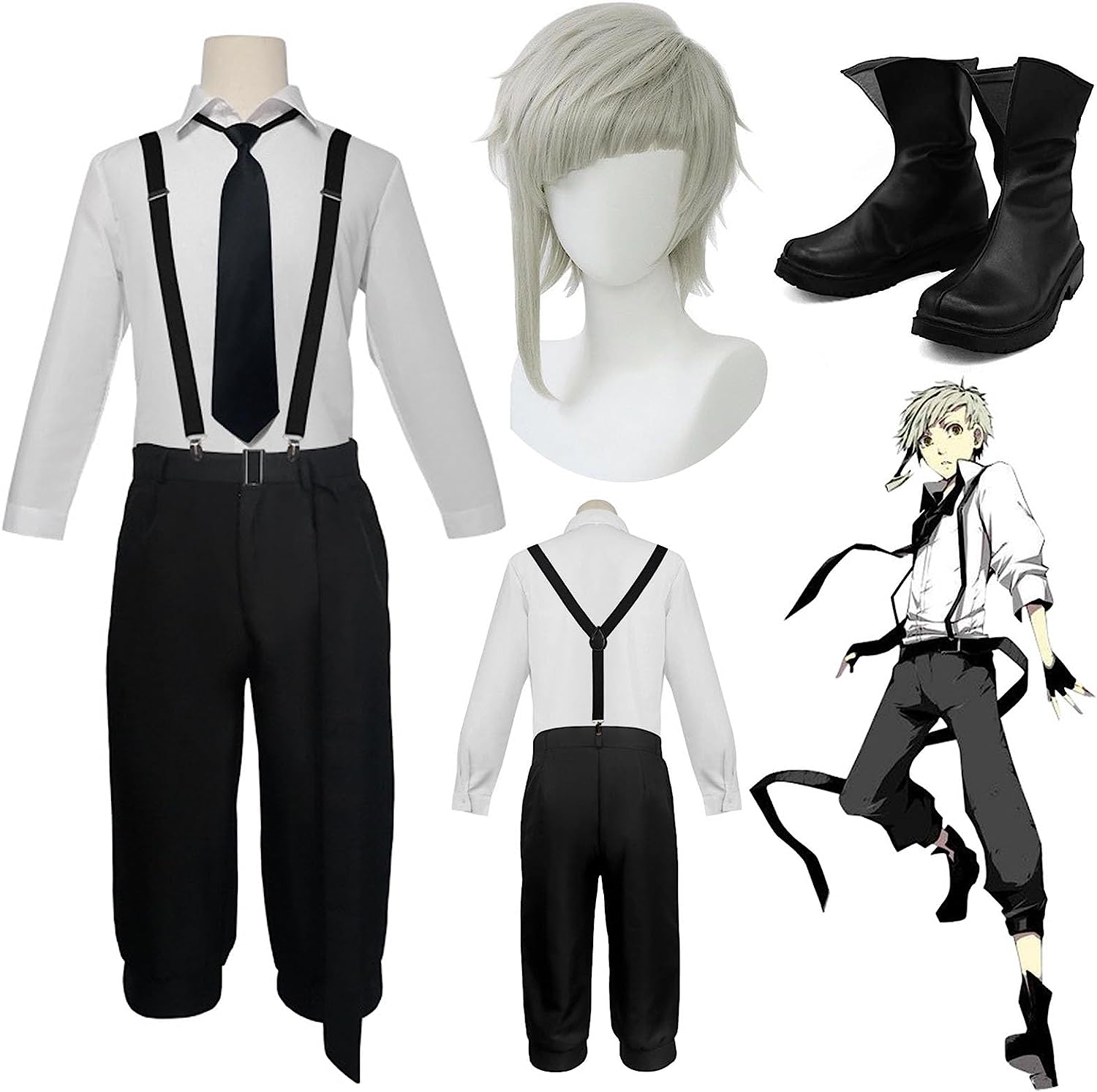 コスプレ衣装 文豪ストレイドッグス 中島敦 コスプレ衣装 ウィッグ 靴付き イベント パーティー 変装 演出服 クリスマス パーティー 7,737円