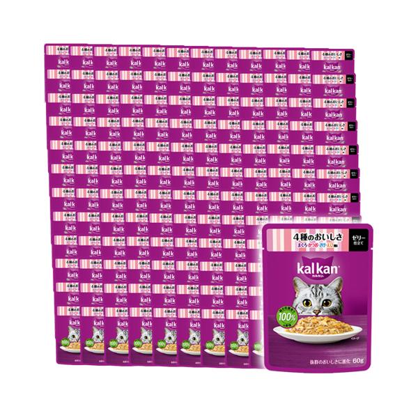 120個セット カルカン パウチ 4種のおいしさ まぐろ・かつお・さけ・えび風味 60g 10,176円